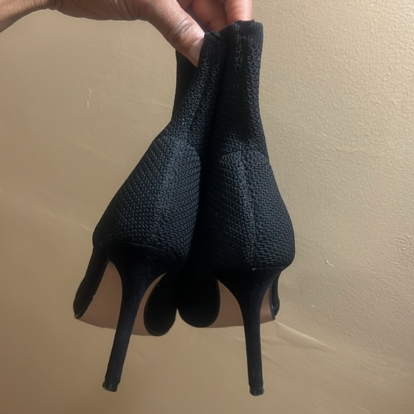 Catherine Malandrino black mesh Knitty peep toe bootie size 8.5 - Picture 5 of 9